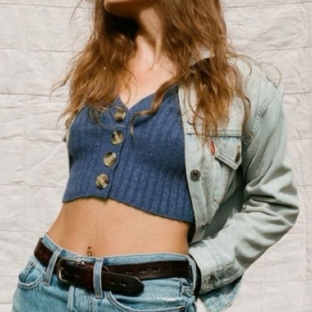 Urban Outfitters Blue Ribbed Sweater